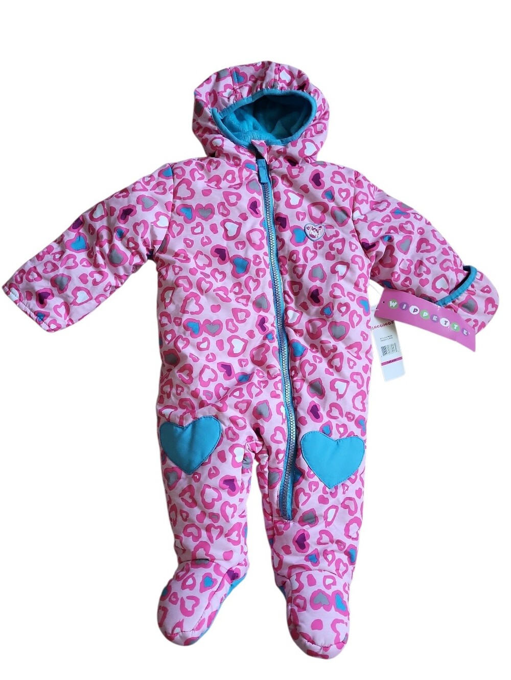 NEW Pink Heart-Print Hooded Bunting